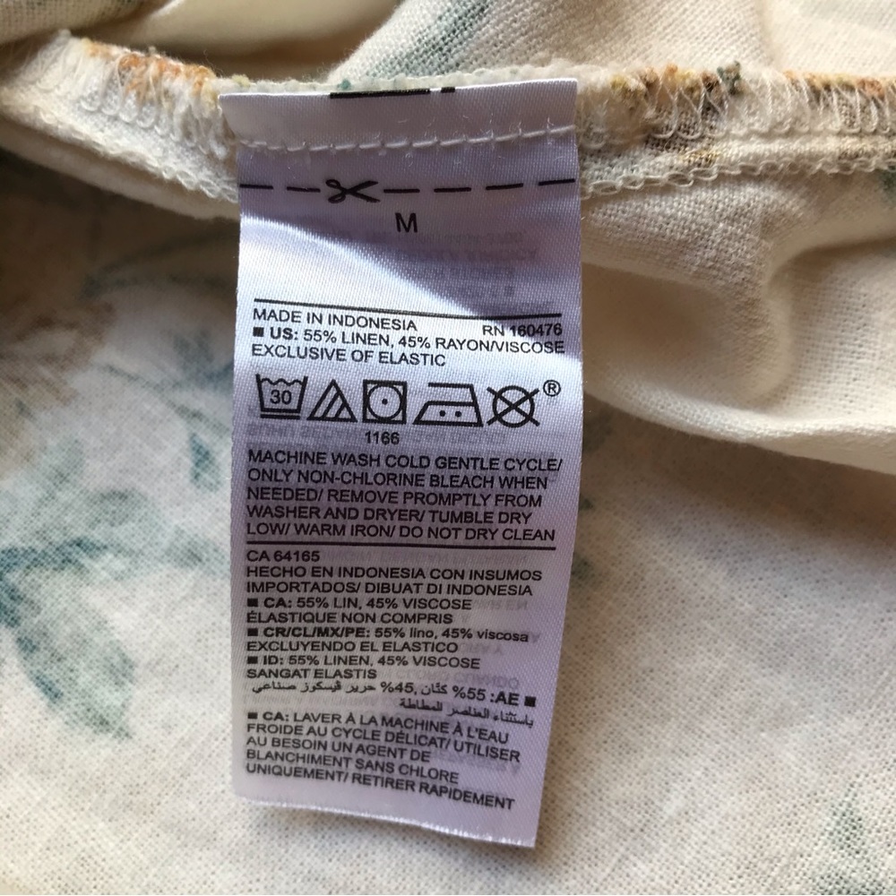 Old Navy Off White Yellow Floral Linen Cami Skater Dress, EUC, M - Picture 10 of 14